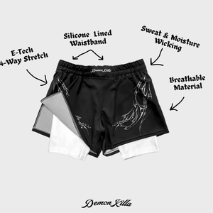 WHITE PHANTOM - 2-IN-1 BOXING TRAINING SHORTS