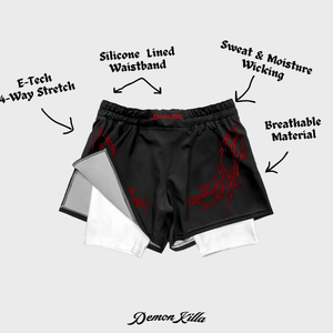 RED PHANTOM -2-IN-1 BOXING TRAINING SHORTS