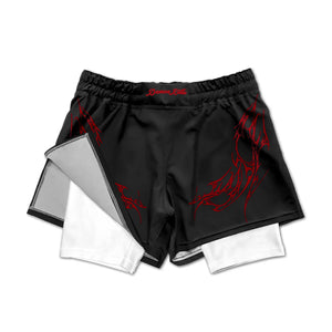 RED PHANTOM -2-IN-1 BOXING TRAINING SHORTS